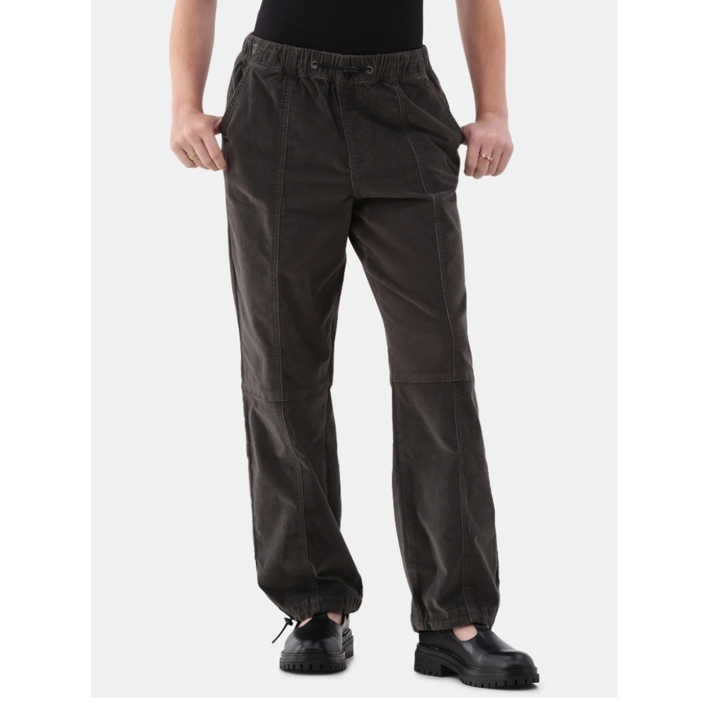 No Boundaries Women's Size XS Mid Rise Cord Parachute Cargo Pants Grey
